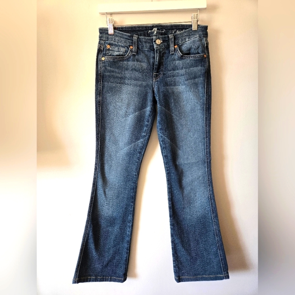 7 For All Mankind " A Pocket" Bootcut Da4k Wash Jeans. Size 26